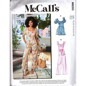 McCall's M8203 Misses 16 to 24 Jumpsuit and Rompers Uncut Sewing Pattern